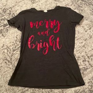 Merry and bright Christmas tee $10